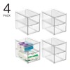 mDesign Stackable Storage Containers Box with 2 Pull-Out Drawers -