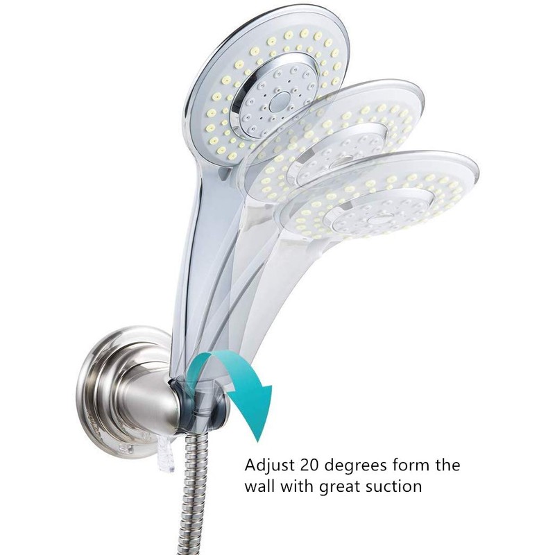 JiePai Vacuum Suction Cup Shower Head Holder,Adhesive Adjustable Suction Handheld