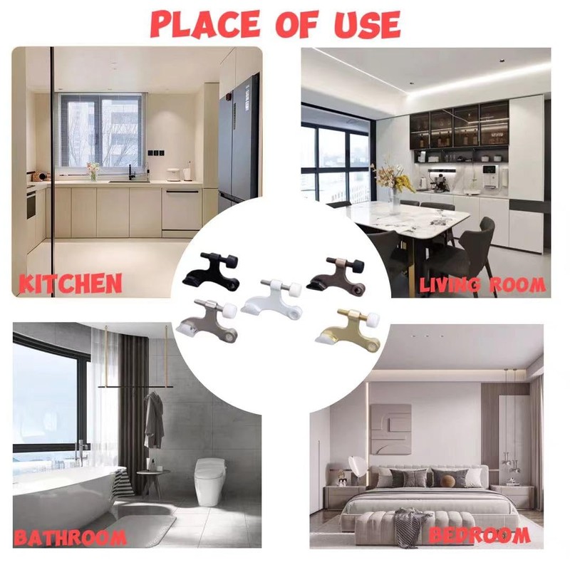 4 Pack Hinge Pin Door Stopper Adjustable Heavy Duty Hinge
