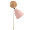Macaron Bedside Wall Lamp Space Saving Pink Lampshade Wall Sconces
