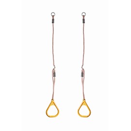Yellow Plastic Gymnastics Rings with Adjustable Ropes
