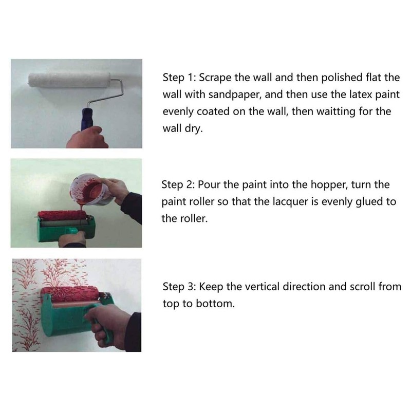 5in Rubber Pattern Paint Roller Beautiful Patterns Reusable Decorative Art