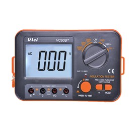 Digital Insulation Resistance Tester, 1999 Counts Megohmmeter, Large LCD Display, DV Voltage Tester 250/500/1000V,AC750V,Measures Megohms (200MΩ to 2000MΩ) Data Hold for Motor Cables