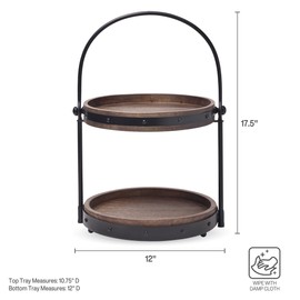 Mikasa Mango Wood & Iron Multi-Function 2-Tier Server