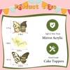 9 Pcs Happy Birthday Cupcake Toppers,Mirror Acrylic Cupcake Toppers,Mini Butterfly