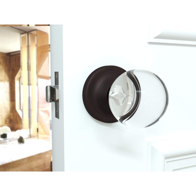 Dummy Round Ball Crystal Door Knobs Venetian Bronze Round Rosette