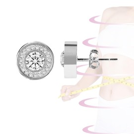 Lymphvity Therapy Earrings for Women, Lymphatic Halolux Lymphvity Germanium Earrings Acupuncture Lymph Detox Earring Drainage Jewelry 18 K Gold Plated Stud Rhinestone Gift Silver