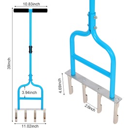 sancat Lawn Aerator with 4 Stainless Steel core Plug, 39inch Hollow Tine Aerator,Manual Yard Aerator,Grass Soil Aerator, Aerator Lawn Tool for Lawn Care.