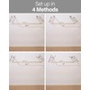 Yampos U Shaped Shower Curtain Rod Brushed Nickel, [Both Sides:
