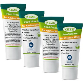 Keze Food Grade Lubricant Grease Espresso Machine Grease Sanitary Lubricant for Mixer, Meat Slicers, Ice Cream and Coffee Machine,Water Filters O Rings Lube Prevent Wear and Rust, 1 oz 4-Pack
