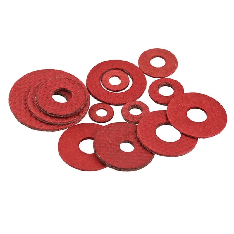 CONPHERON 690 Pieces Red Steel Paper Fibre Flat Washers Set