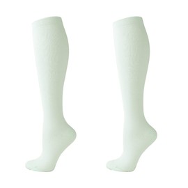(2 Pairs)Compression Socks for Men and Women Flight Socks Compression Stockings Running Socks for Running,Shin Splints,Flight Travel-Boost Stamina, Circulation and Recovery (L-XL,Mint Green)