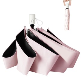 Parasol Ultra Lightweight [JIS Certified, 100% Light Blocking, UV Blocking] Folding Parasol, UV Protection, Heat Blocking, For Both Sunny and Rainy Weather, One-Touch Automatic Opening/Closing, UPF50+