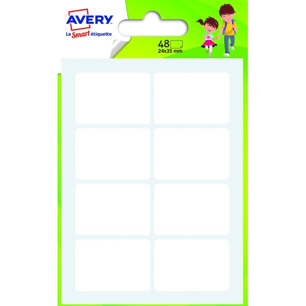 Avery Packet of 48 Multi-Purpose Labels 24 x 35 mm White