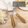 FASHIONCRAFT 2528 Gold Lattice Botanical Collection Stainless Cake Knife Set,