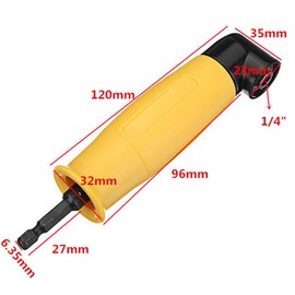 SENRISE Right Angle Drill 1/4" Hex Handle Right-Angle Attachment 90 Degree Corner Angle Drill Adaptor Chuck Screwdriver Driver Extension