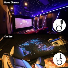 CHINLY Twinkle 370pcs 9.8ft (0.03in+0.04in+0.06in) Starlight Headliner Fiber Optic Lights kit, Music Mode Bluetooth APP Control Remote, RGBW Twinkle Star Lights for Headliner/Home Ceiling/Theater