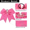 6PCS Large Rhinestones Cheer Hair bows with Crown, Cheerleading Bow