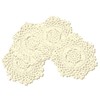 4 PCS Beige 5 Inch Round 100% HANDMADE Crochet Lace