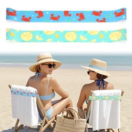 GUIZIYAO Handtuchbänder für Strand, 2 Stück Strandtuchhalter Clips, farbenfroher Strandkorb Gurt, Strandstuhl-Handtuchbänder, elastischer Strandtuchhalter, für Strandkörbe Strandzubehör