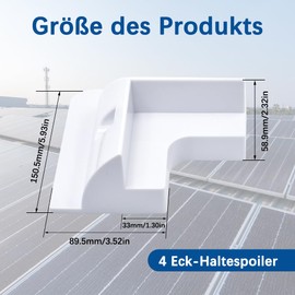 Slocable Solar Panel Brackets, Pack of 4 Solar Panel Mounting Brackets, Drill Free Corner Angles, UV and Waterproof, for Motorhomes, Boats, Camping, Van and Caravan Installations