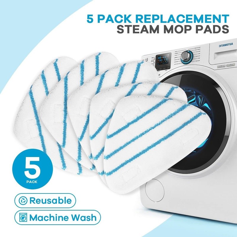 Replacement Steam Mop Pads, 5 Pack Microfiber Steam Mop Pads