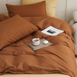 Forxiexie Pumpkin Color Comforter Set Queen Size Rust Bedding Set Women Men Burnt Orange Soft Blanket Quilts Soft Spiced Pumpkin Bedding Comforter Modern Solid Brown Terracotta Comforter Autumn Orange