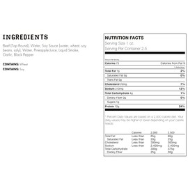 Jerky.com All Natural Black Pepper Beef Jerky - No Added Preservatives, No MSG or Nitrates - Bold & Peppery, 100% Lean Beef (2.5 Ounce, Pack of 1)