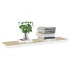 Oak and White Floating Wall Shelf 47.2"x9.3"x1.5" MDF Display Standcolor: