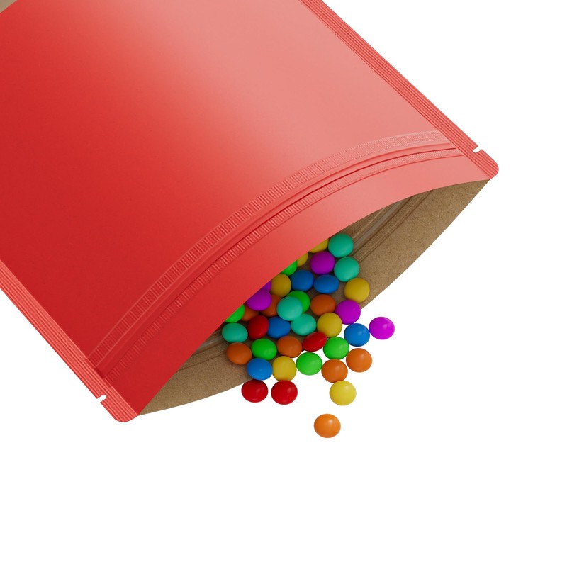 4CP 100 Pcs Kraft Resealable bags, Zipper Sealable Food Storage