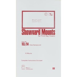 Showgard Stamp Mounts Clear Background Precut Size 165/94 First Day Cover 10 Mounts