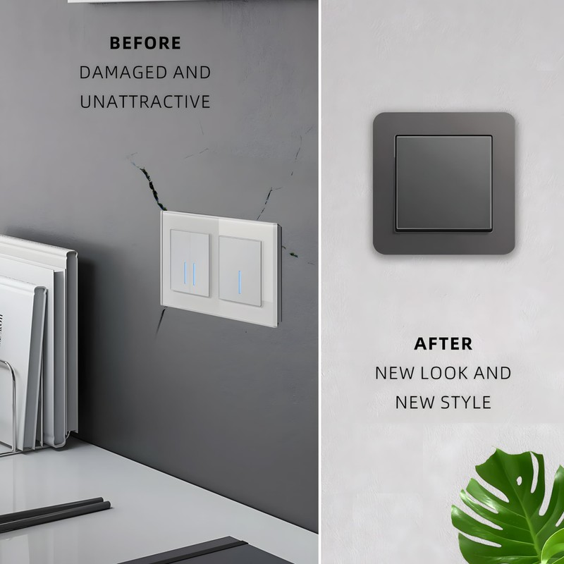 2 Pack Light Gray Light Switch Cover 86x86mm – Modern