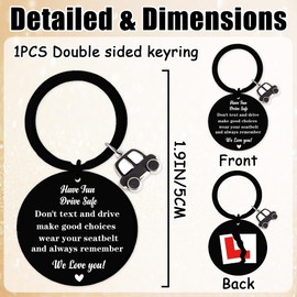 Drive Safe Keyring for New Driver - Congratulations Learner Driver Passed Driving Test Gifts for Teenage Girls Boy Daughter Son, 17th Birthday Gift New Car Keyrings Back To School Birthday Presents