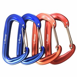 L-Rover Carabiner,12KN Lightweight Heavy Duty Carabiner Clips,Aluminium Wiregate Caribeaners for Hammocks,Camping, Key Chains, Outdoor and Gym etc,Hiking & Utility