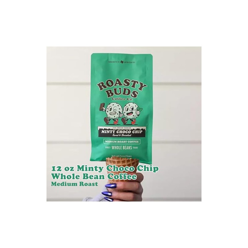 Roasty Buds Minty Choco Chip Whole Bean Coffee | Medium