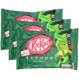 Nestle Kitkat Mini Bar (10 Pieces) 136g ((Pack of 3), Matcha)