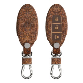 kwmobile Car Key Case Compatible with Nissan 3-Button Car Key - Faux Leather Protective Key Case Cover