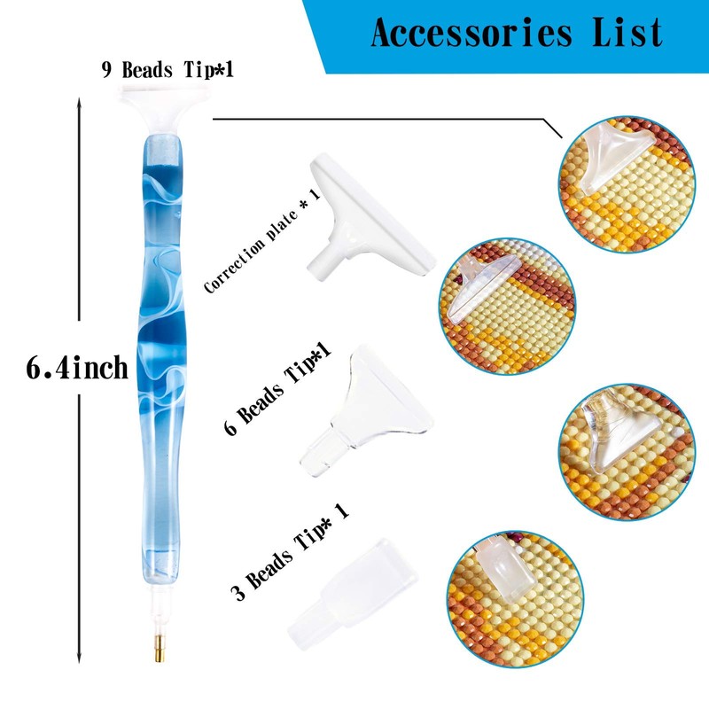 RovyFota Diamond Painting Pen, Resin, Blue, 5D, Diamond Painting Tools,