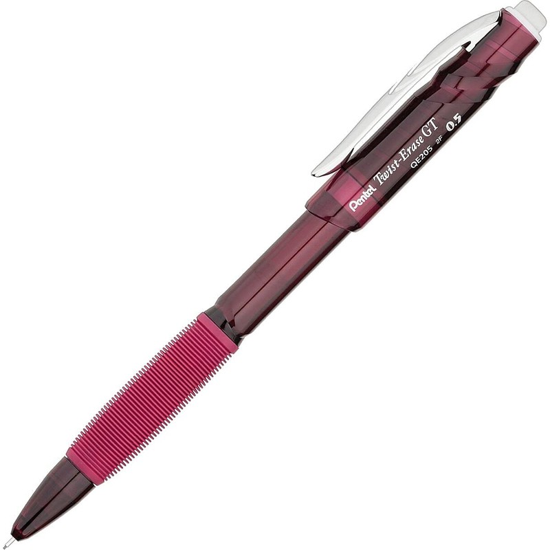 Pentel QE205B TWIST-ERASE GT PENCILS, 0.5 MM, HB (#2.5), BLACK