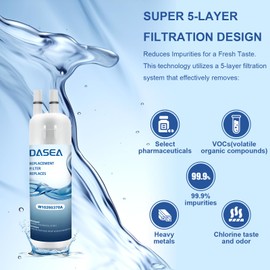 DASEA W10295370A Replacement for Whirlpool® EDR1RXD1, W10295370A, Everydrop® Filter 1, WHR1RXD1, P8RFWB2L, P8WB2L, P4RFWB, 46-9930, 46-9081 (2 Pack)