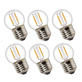 12 Volt Low Voltage LED Light Bulbs - Soft Warm 2700K 1W (Only for 12V -24V DC/AC)- 15W Equivalent E26 Edison Base Small Globe Bulb for RV, Landscape Lights, 6PCS