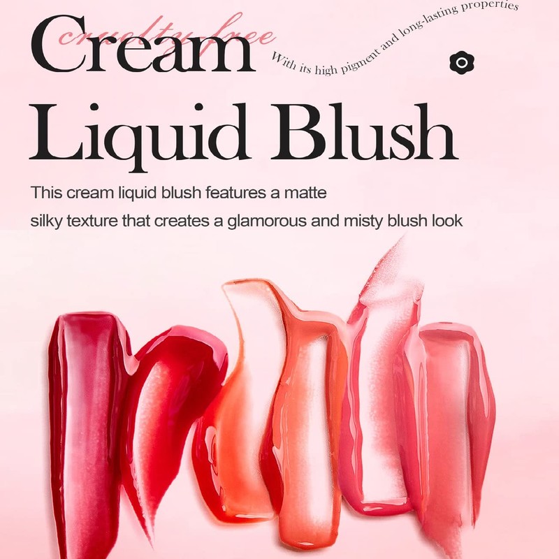 Liquid Cream Blush with Sponge Applicator Velvet Matte Blush for