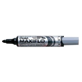 Pentel Maxiflo White Board Markers - Medium Bullet Point - Black Ink - Pack of 3 - Supplied Loose