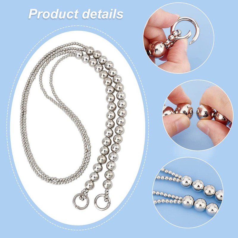 PH PandaHall Pearl Chain, Pearl Strap, Length Approx. 43.3 inches
