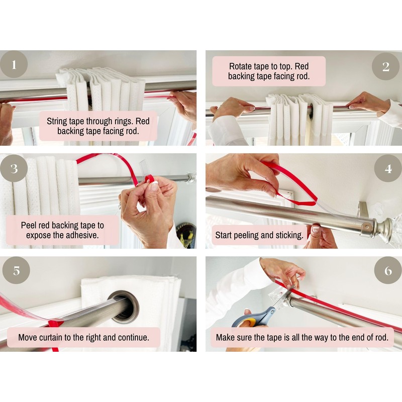 13 ft Clear Drapery Ring Slider Effortlessly Prevents Shower and