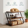 RUNJIMY 3-Tier Shoe Rack, Rustic Wood Look Shoe Organizer with