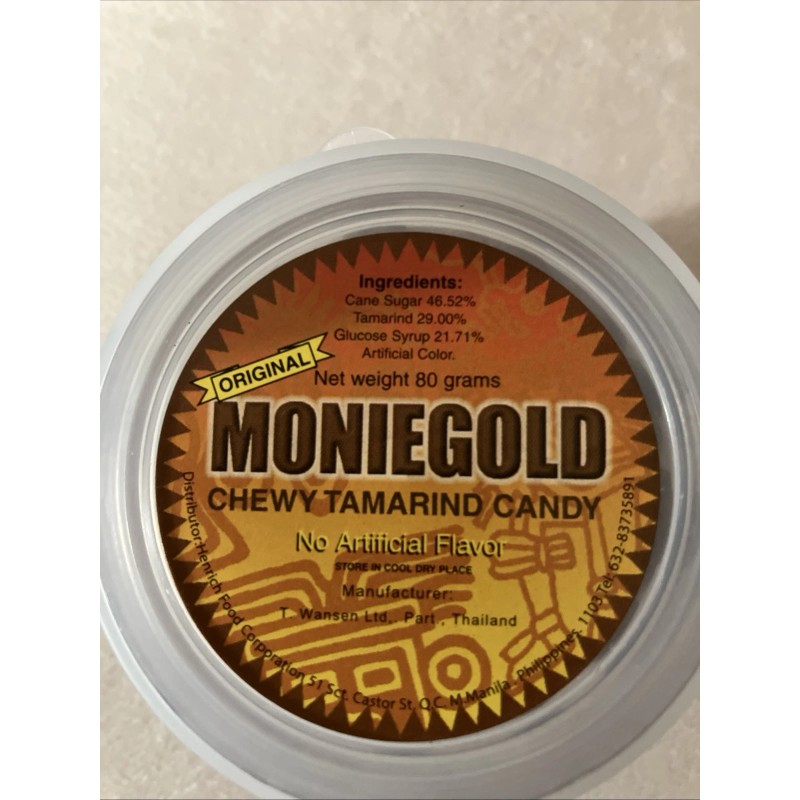 MONIEGOLD Tamarind Candy 80g. Chewy Thai Snack, NEW! Sealed Exp.