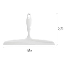 iDesign Bathroom Plastic Shower Squeegee with Wall Hook - White