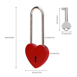 VeYocilk Love Lock Heart Padlock Matte Red Wish Lock Love Padlock with Key for Bridge, Lovers, Wedding, Anniversary, Travel Present，Wish Tree
