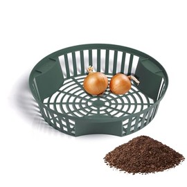 UPP Zwibu 2-in-1 Garden Sieve and Storage Box for Cleaning and Storing Turnabaga, Potatoes, Onions - Ideal as Organiser - Onion Sieve - Round Sieve 31 x 31 x 5.6 cm